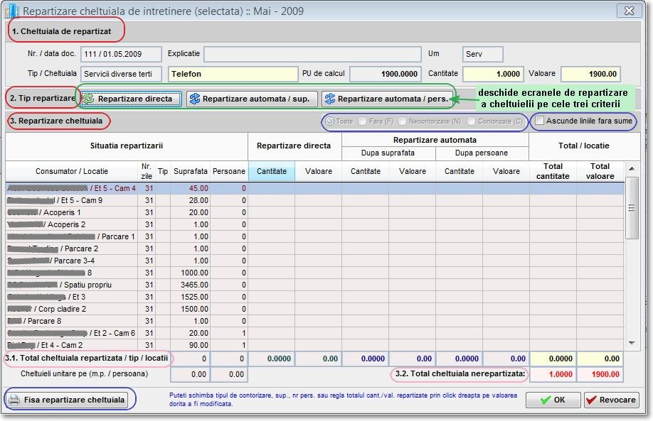 saga soft chirii, saga manprop, repartizare cheltuieli, criterii repartizare intretinere